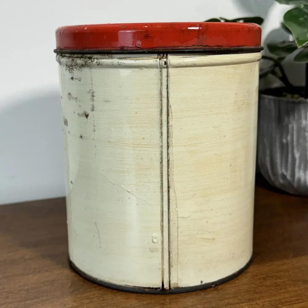 Vintage Ballonoff Canister Tin Red Apple Cherry Fruit Kitchen Storage Cleveland